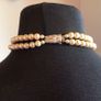 Vintage Faux pearl double strand choker Necklace Image 2