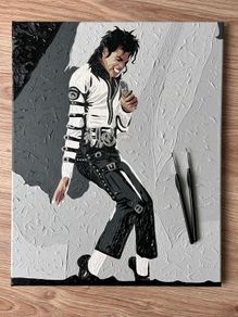 Michael Jackson King of Pop iconic acrylic canvas painting music icon