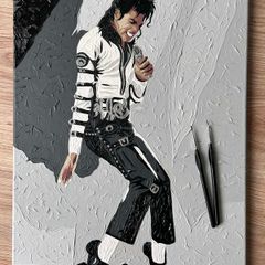 Michael Jackson King of Pop iconic acrylic canvas painting music icon