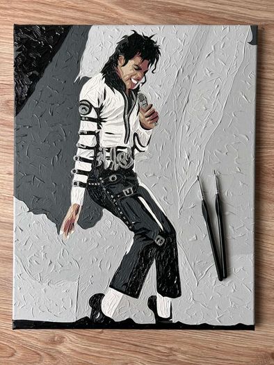 Michael Jackson King of Pop iconic acrylic canvas painting music icon