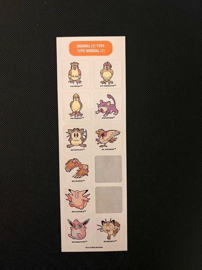 Vintage 1999 Pokemon Sandylion Sticker Sheets