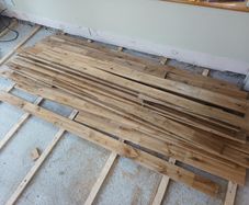 4 x 5 metres of removed solid wood flooring