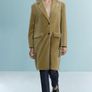 Reduced Fab Zara Light Khaki Green Velvet Coat Image 7