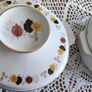 18 pcs Vintage Arklow Autumn Leaves Pattern Ceramic Gold Trim Image 4