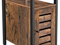 main image for ad _Side table, side cabinet with shelf and adjustable shelf level, living room, bedroom, study, office, 30 x 50 x 60 cm, metal, industrial design, vintage, dark brown