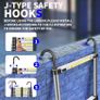 Telescopic Ladder, 5.0 m, Aluminium Folding Ladder with Hooks, Folding Step Boards Image 3