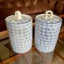 Nicola Spring Hand Printed Kitchen Canisters   Blue and White Image 10