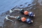 Silver sun stones earrings handmade