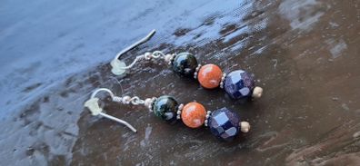 Silver sun stones earrings handmade
