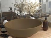 Luxury Basin Oval-shaped Matt Cream 40x33 cm Ceramic