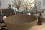 Luxury Basin Oval-shaped Matt Cream 40x33 cm Ceramic