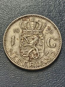 Netherlands 1 Gulden 1956 Silver