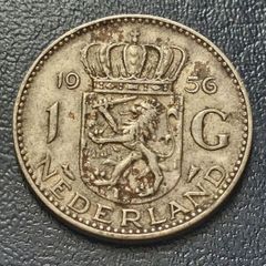 Netherlands 1 Gulden 1956 Silver