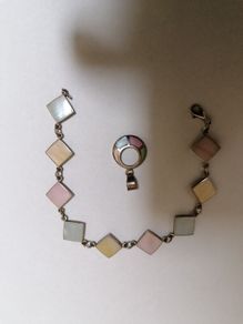 Bracelet 925 Enamelled Bracelet and Pendant