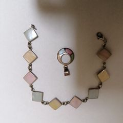 Bracelet 925 Enamelled Bracelet and Pendant