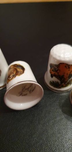 Collection of Assorted Bone China  Animal Themed Thimbles