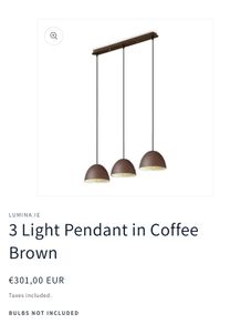 3 light pendant in coffee brown