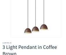 3 light pendant in coffee brown