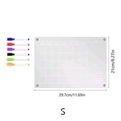 Magnetic board comes with 3 or 4 markers