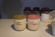 cute button ceramic tea and coffee canisters from next