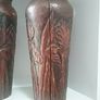 Pair of Hand Carved Bamboo Vases Image 2