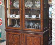 19th-Century French Marquetry Display Cabinet