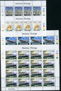 1999 Ireland Maritime History (Polly Woodside, Ilen, RNLI Lifeboat & Titanic) Commemorative Stamps Sheetlet Plate 1B1B1B1B Mint Never Hinged (MNH)
