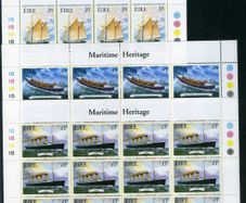 1999 Ireland Maritime History (Polly Woodside, Ilen, RNLI Lifeboat & Titanic) Commemorative Stamps Sheetlet Plate 1B1B1B1B Mint Never Hinged (MNH)