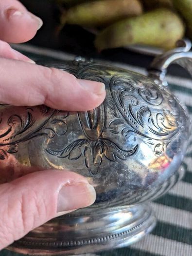 Silverware antique teapot