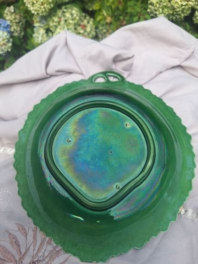Antique Majolica Green Grape Plate