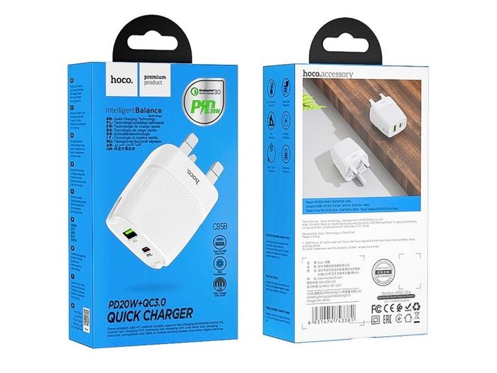 Hoco 2 PORT  USB QUALCOMM 3.0 QUICK Charging Plug Wall Charging For Iphone Samsung Charger