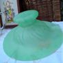 Vintage Green glass, footed glass bowl Image 10