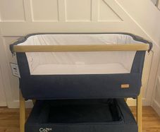 Tutti Bambini Oak Navy Beside Crib/Cot