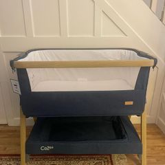 Tutti Bambini Oak Navy Beside Crib/Cot