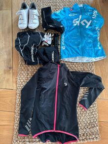 Ladies Cycling Gear Bundle (Shoes, Top, Jacket, Shorts, leggings, Helmet)