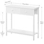 Slim Console Table, Narrow Console Table with 2 Drawers, Hallway Table with Storage, Small Side Table for Small Spaces, Living Room, Entryway, Kitchen, Bedroom, White Image 3