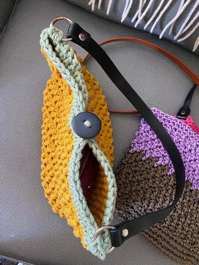 Handmade crochet macrame shoulder bags
