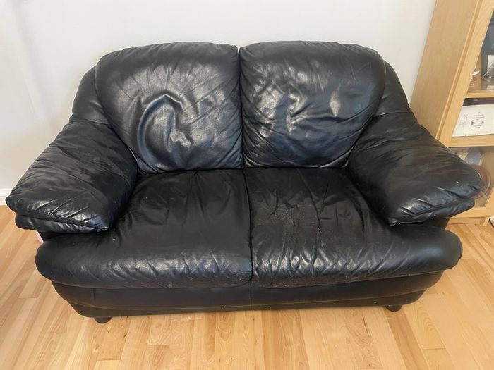 Free Black Leather 2 Seater Sofa