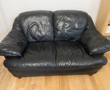 Free Black Leather 2 Seater Sofa