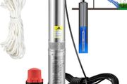 Deep Well Submersible Pump, 550W 230V/50Hz, 50L/min 89 m Head, 20 m Cord &amp; Automatic Pressure Switch, 8.2 cm Stainless Steel Water Pumps for Industrial, Irrigation &amp; Home Use, IP68 Waterproof
