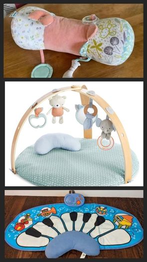 Tummy Time Mat (Ingenuity) + free tummy time piano + Large Tummy Time pillow with toys