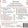 Brahms. Complete Organ Works. CD. Free Postage! Image 2