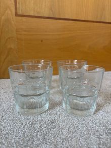4 Jameson Irish Whiskey embossed short rock glasses
