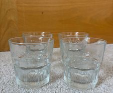 4 Jameson Irish Whiskey embossed short rock glasses