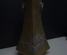 Vintage Chinese Bronze Dragon Vase 23cm