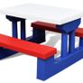 Picnic Table Colourful Children's Garden Table Bench Chair Umbrella Child Seat Set Image 3