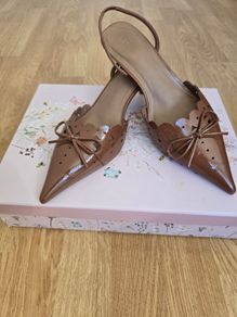 M&S Women's slingback kitten heel shoes