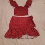 Smocked Crop Top and Mini Wrap Skirt Set Image 2