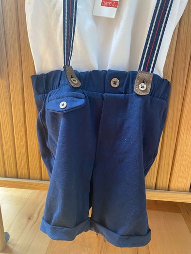 NameIT navy shorts, top and braces 92cm