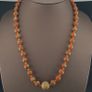 Vintage Venetian Style Orange Floral Glass With pumtek pyu Pendant Necklace Image 4
